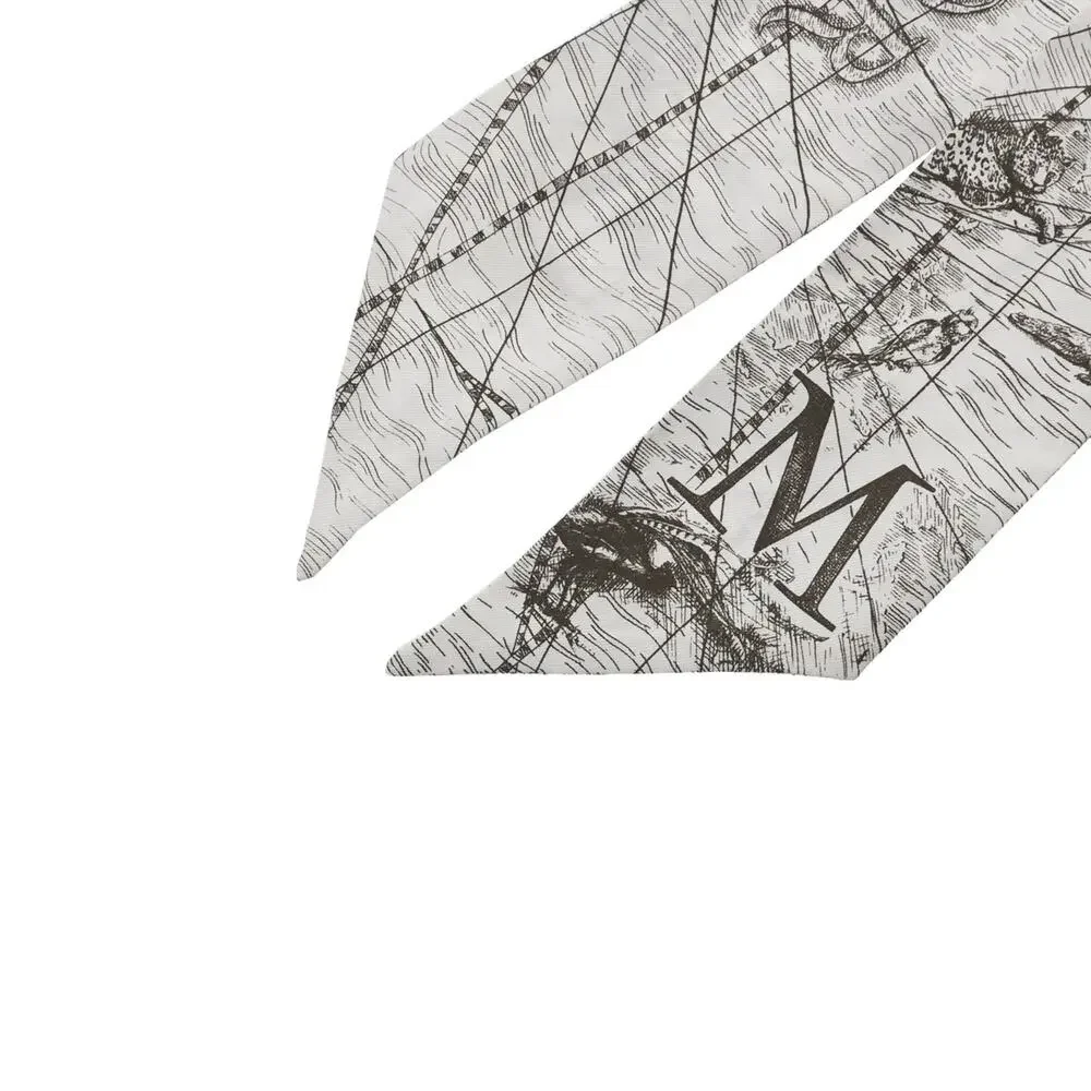 Christian Dior NEW Mitzah White Silk Twill 'M' Bandeau Scarf
